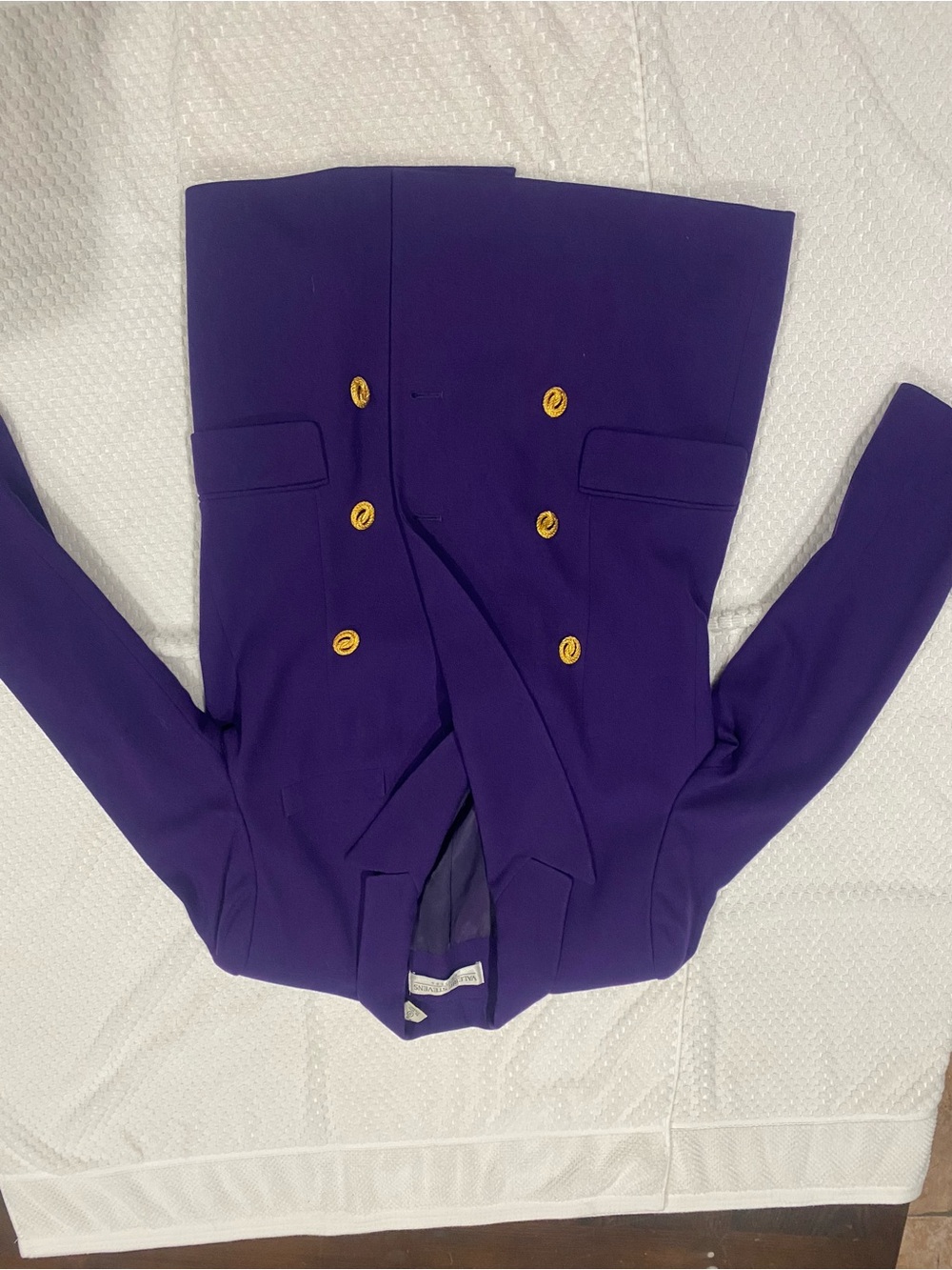 Valerie Stevens Purple Double-Breasted Blazerwith Gold Buttons and Skirt Suit - Picture 5 of 10